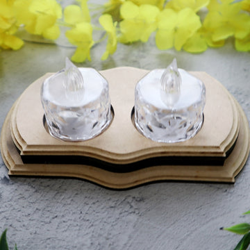 Hand Carved T Light Candle Holder Victorian Two Slot A